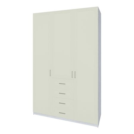 шкаф 3 двери 4 ящика Trisha Base 2328x1468x550мм МДФ/ЛДСП панакота фактур/дуб харбор