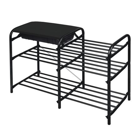 Этажерка Ника Люкс с ящиком чёрная 79х33х51 см