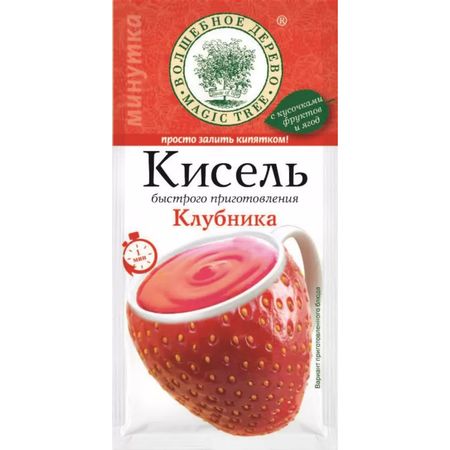 Кисель Волшебное дерево быстрого приготовления Клубника минутка, 30 г лапша быстрого приготовления kingthai kitchen сливочный томям 90 г