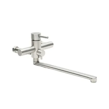 Смеситель для ванны Сургут однорычажный универсальный на ванну с лейкой и шлангом цвет сатин смеситель для ванны esko dunedin однорычажный на ванну с лейкой и шлангом