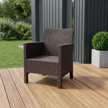 Садовое кресло без подушки 62x62x82 см пластик темно-коричневый шлифовальные подушки vibratite 5 дюймов 3 шт