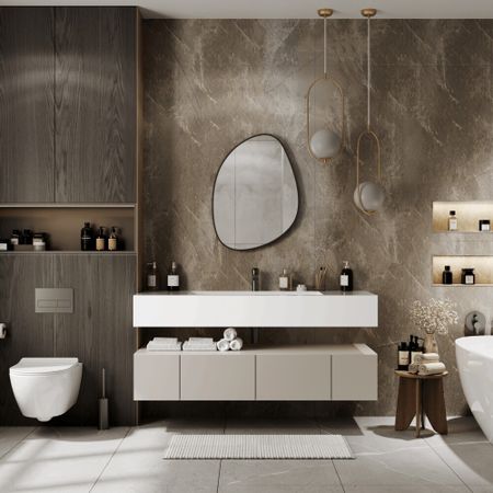 Зеркало настенное Glaren 600х800 мм с уф-печатью черное