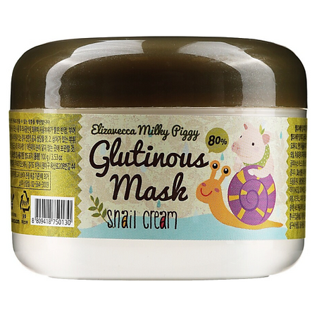 Маска для лица ELIZAVECCA Крем-маска ночная с муцином улитки Milky Piggy Glutinous Mask 80 Snail Cream