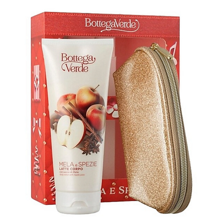 Набор средств для ухода за телом BOTTEGA VERDE Подарочный набор Bottega Mela e Spezie: Лосьон для тела + Косметичка топикрем mela молочко для тела 200 мл ультра увлажняющ