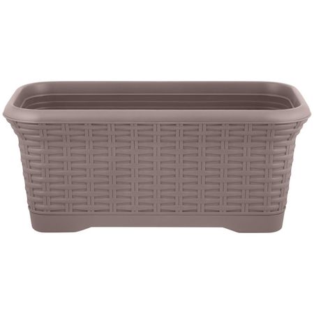 горшок прямоугольный INGREEN Rattan 40см 7л съемный поддон французский платан