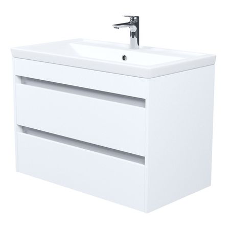 тумба с раковиной подвесная IDDIS Zodiac X 80 см с ящиками  белая