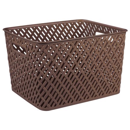 корзина Плетенка 22л 35х29х22,5см пластик коричневый