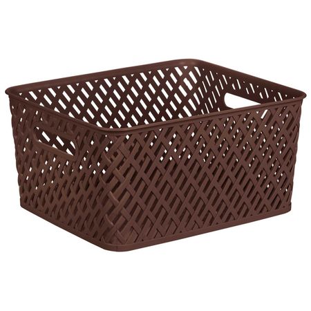 корзина Плетенка 17л 35х29х17,5см пластик коричневый