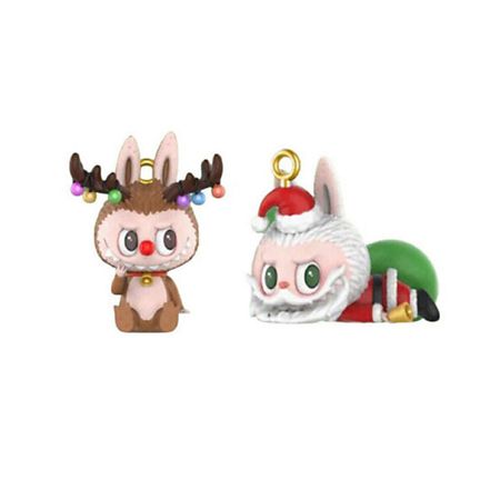 Мягкая игрушка POP MART Игрушка LABUBU Christmas Series Elk baby + Santa Claus, 9см наклеек merry christmas series mengtai