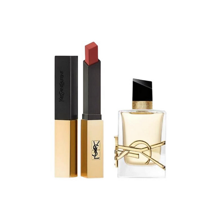 Набор средств для макияжа YVES SAINT LAURENT Rouge Матовая помада Pur Couture The Slim + Парфюмерная вода YSL Libre средств для макияжа yves saint laurent помада rouge pur couture the slim миниатюра парфюмерной воды libre