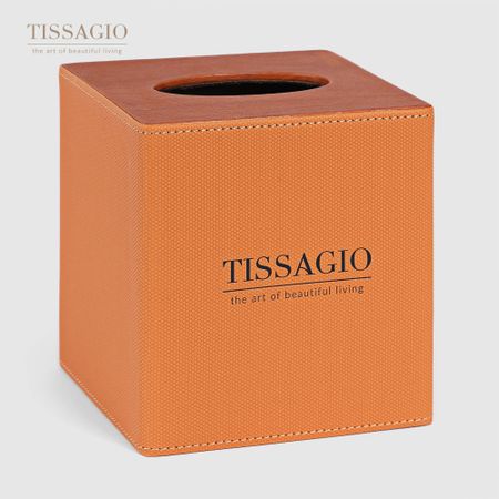 Салфетница Tissagio оранжевая 13x13х14,5 см салфетница в машину для салфеток салфетница интерьерная утка органайзер для салфеток игрушка салфетница для бумаги
