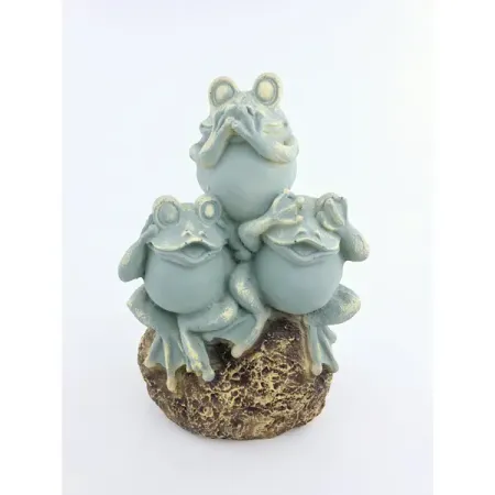 Садовая фигура Лягушки на камне полирезин 33x15 см