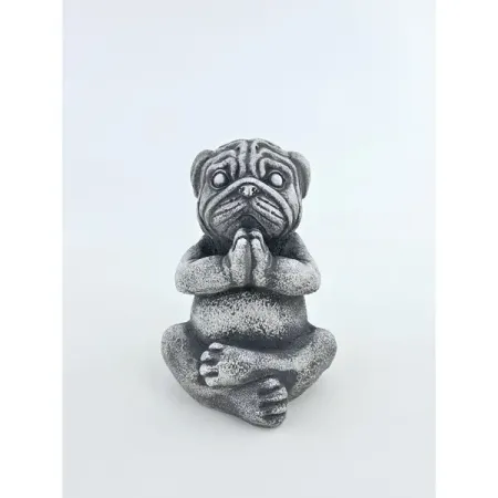 Садовая фигура Мопс в лотосе полирезин 16x10 см