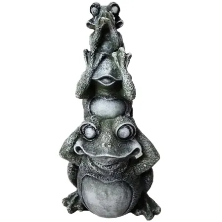 Садовая фигура Лягушата друг на дружке сидят полиэстер 30x10 см