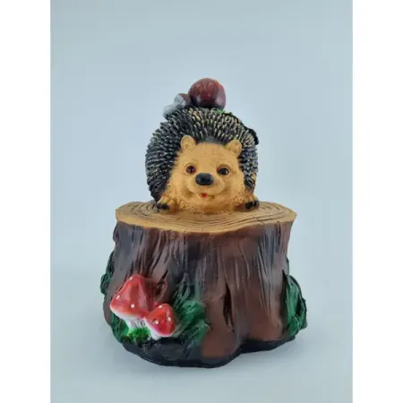 Садовая фигура Еж на пне полирезин 35x30 см