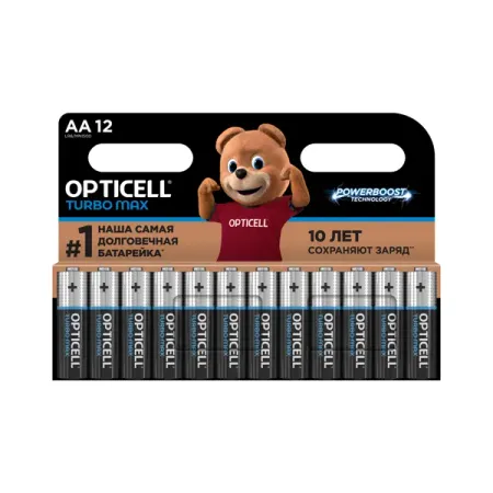 Батарейка алкалиновая Opticell Turbo Max LR03 AA 12 шт. батарейка фотон lr03 bp12 12шт