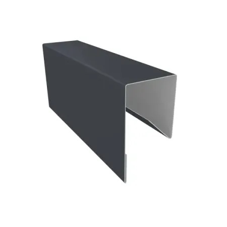 П-планка для профнастила C8 2 м 0.4 мм RAL 7024 серебристый