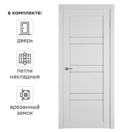 Дверь межкомнатная со стеклом Зуари 60x200 см ПВХ цвет бьянко с замком и петлями 280151 электрические детали экскаватора катушка электромагнитного клапана 24 в 17 вт детали экскаватора интерьерные детали