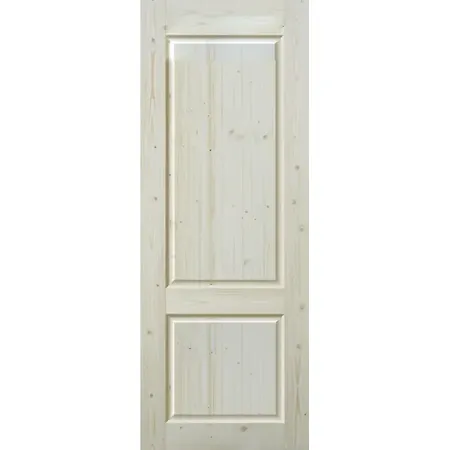 Дверь межкомнатная глухая 2 филенки 80x200 см без покрытия цвет натуральный без замка, без петель ручки для мебели tinyhob латунь натуральный камень