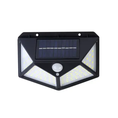 Светильник уличный настенный светодиодный на солнечных батареях с датчиком движения цвет черный/прозрачный