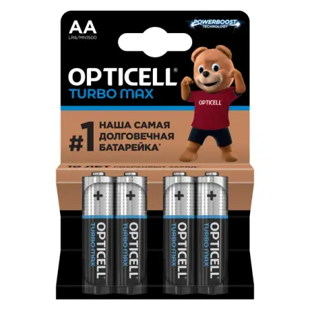 Батарейка алкалиновая Opticell Turbo Max LR06 AA 4 шт. разъемы питания dc 2 1 2 5 мм x 5 5 мм из 10 штук tlzwla