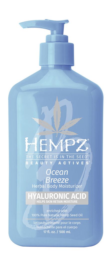 Hempz Beauty Actives Ocean Breeze Herbal Body Moisturizer with Hyaluronic Acid молочко д тела hempz с витамином с ок лимона beauty actives citrus blossom moisturizer 500 мл