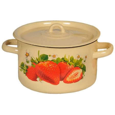 кастрюля СТАЛЬЭМАЛЬ Клубника садовая 4,5л 20см эмал. сталь с крышкой дуптон кабели медные 10см 20см 30см