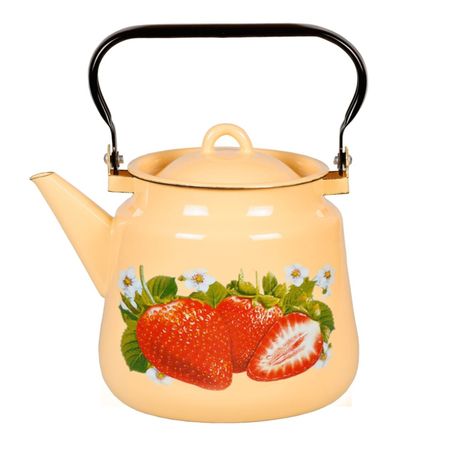 чайник СТАЛЬЭМАЛЬ Клубника садовая 3,5л эмалированная сталь