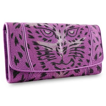 Кошелек EXOTIC LEATHER GENUINE PREMIUM ACCESSORIES Необычный женский кошелек из кожи ската с рисунком кота льняная наволочка с рисунком сиамского кота 45x45 см