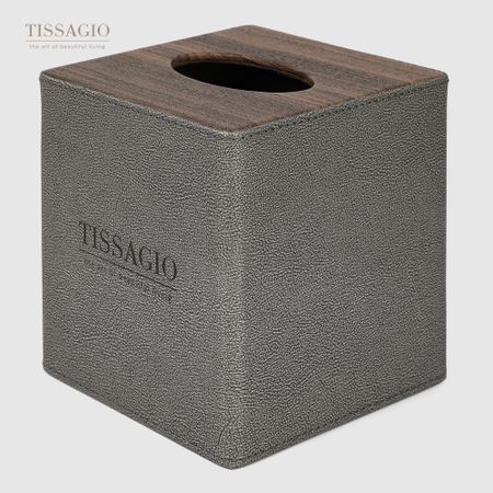 Салфетница Tissagio серая 13x13х14,5 см салфетница в машину для салфеток салфетница интерьерная утка органайзер для салфеток игрушка салфетница для бумаги