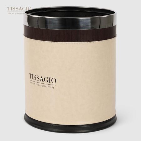 Ведро мусорное Tissagio бежевое, 22,5х27 см мусорное ведро настольное пластиковое