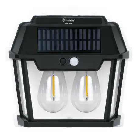 Светильник уличный настенный светодиодный на солнечных батареях Smartbuy на 2 лампы с датчиком движения цвет черный/прозрачный метеостанция misol с 5 датчиками