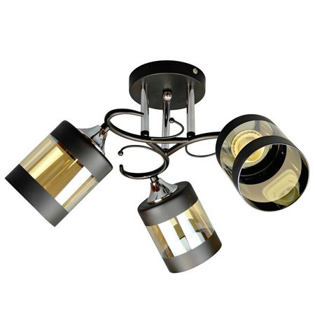люстра потолочная JUPITER Зебра 3х60Вт Е27 стекло металл черный