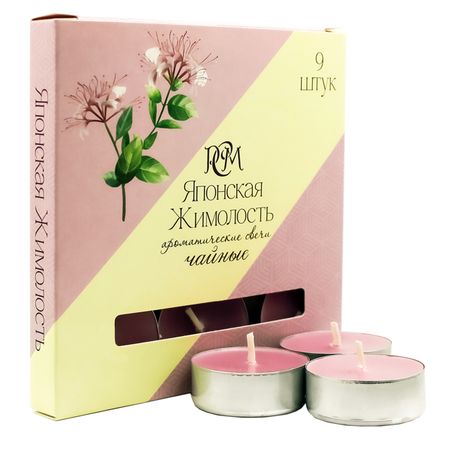 свечи чайные PCM 9шт 3,9х1,2см 3,5ч/г аромат японская жимолость японская керамическая миска для рамена 8 дюймов