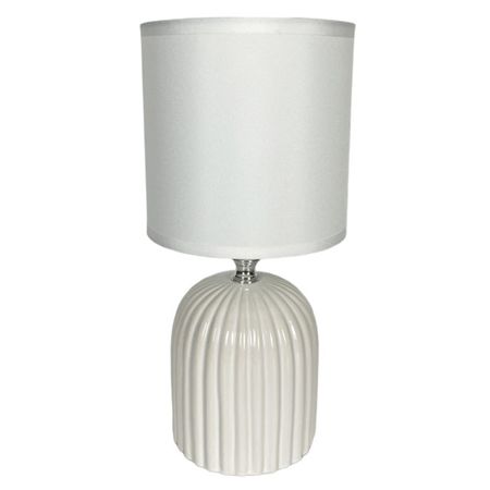 лампа настольная RIVOLI May E14 40Вт керамика с абажуром белый лампа настольная эра e27 40вт белая