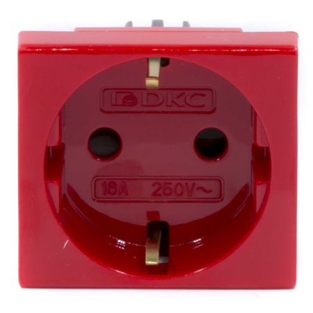 розетка силовая DKC Viva 2Р+Е с/ш с/з 2 модуля красная розетка из закаленного стекла 1 2 3 4 модуля