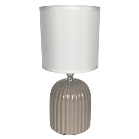 лампа настольная RIVOLI May E14 40Вт керамика с абажуром серый лампа настольная эра e27 40вт белая