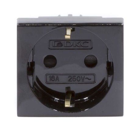розетка силовая DKC Viva 2Р+Е с/ш 2 модуля черный розетка из закаленного стекла 1 2 3 4 модуля