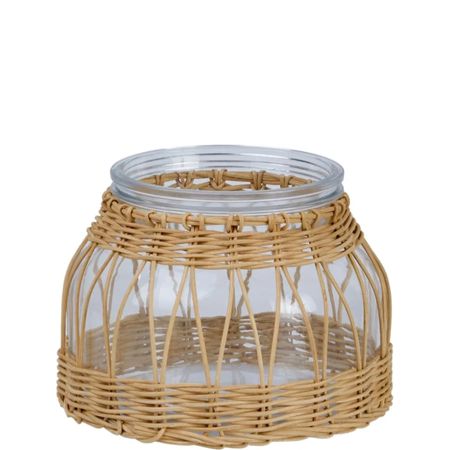 Ваза стеклянная Glasar с плетением 17х17х13 см стеклянная ваза jssmtlp много ная
