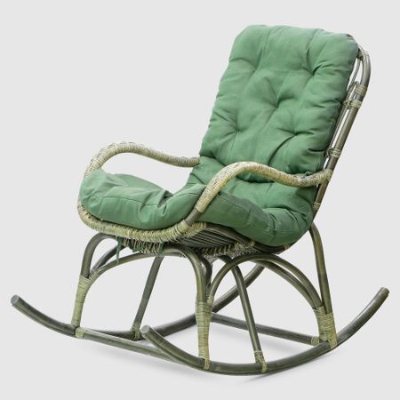 Кресло-качалка Rattan grand olive green с подушками кресло тс green зеленое 20235