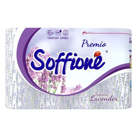Туалетная бумага Soffione Premio Lavender 3 слоя 12 рулонов туалетная бумага soffione premio toscana lavender 3 слоя 4 рулона