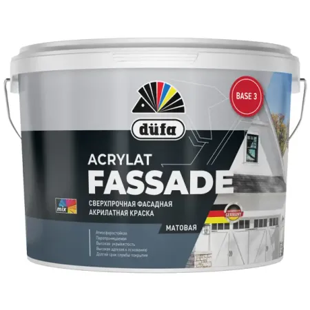 Краска фасадная Dufa Acrylat Fassade матовая цвет прозрачный база C 2.5 л