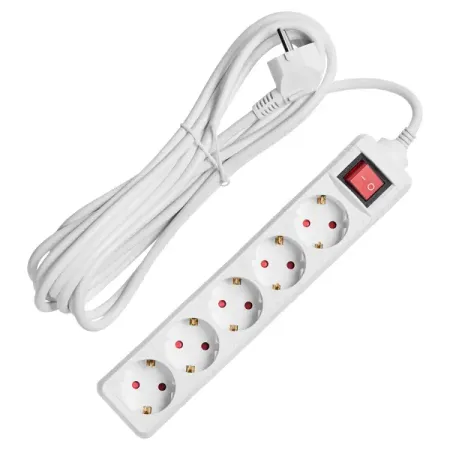 Удлинитель бытовой Skybeam 3x1.5 5 м 5 розеток с заземлением 3680 Вт с выключателем цвет белый удлинитель бытовой skybeam 5 розеток с заземлением 3x1 мм 1 5 м 3500 вт