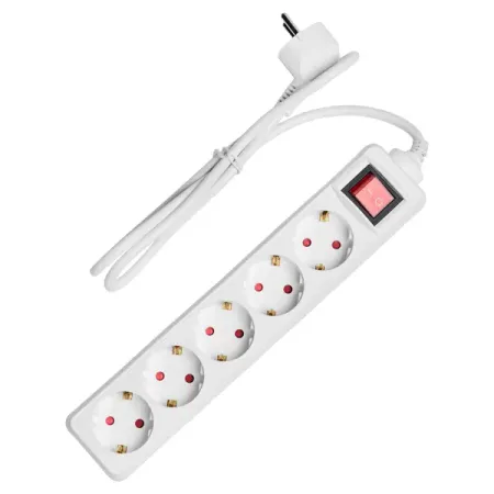 Удлинитель бытовой Skybeam 3x1.5 1 м 5 розеток с заземлением 3680 Вт с выключателем цвет белый удлинитель бытовой skybeam 5 розеток с заземлением 3x1 мм 1 5 м 3500 вт