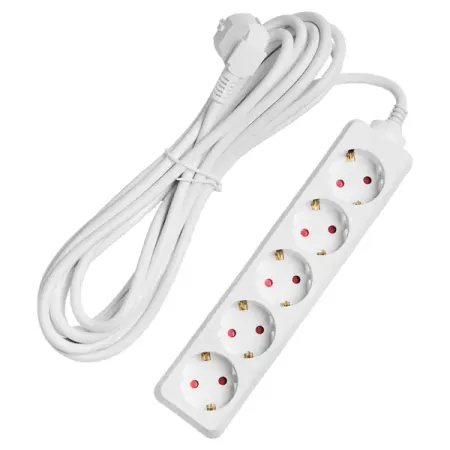 Удлинитель бытовой Skybeam 3x1.5 5 м 5 розеток с заземлением 3680 Вт цвет белый удлинитель бытовой skybeam 5 розеток с заземлением 3x1 мм 1 5 м 3500 вт