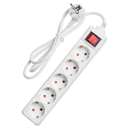 Удлинитель бытовой Skybeam 3x1.5 1.5 м 5 розеток с заземлением 3680 Вт с выключателем цвет белый удлинитель бытовой skybeam 5 розеток с заземлением 3x1 мм 1 5 м 3500 вт