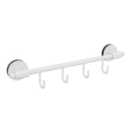 Вешалка для ванной Fora Lord 4 крючка на шуруп металл белый (FOR-LORD004WT) вешалка рыжий кот 45см универсальная дерево с выемками белый