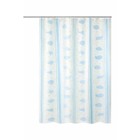 Штора для ванны Primanova Shells 1800х2000 мм PEVA голубая (DR-60077) одноразовая водонепроницаемая скатерть peva