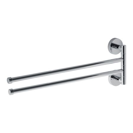 Полотенцедержатель Fora Long 385 мм двойной поворотный на шуруп силумин хром (L022/1251) полотенцедержатель двойной поворотный fora lord
