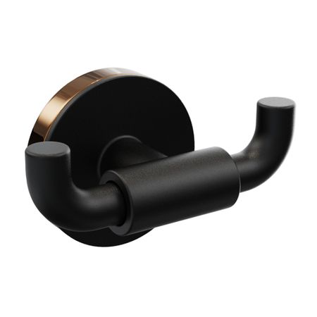 Крючок для ванной Fora Lord двойной на шуруп металл черный (FOR-LORD053BL) полотенцедержатель двойной поворотный fora lord